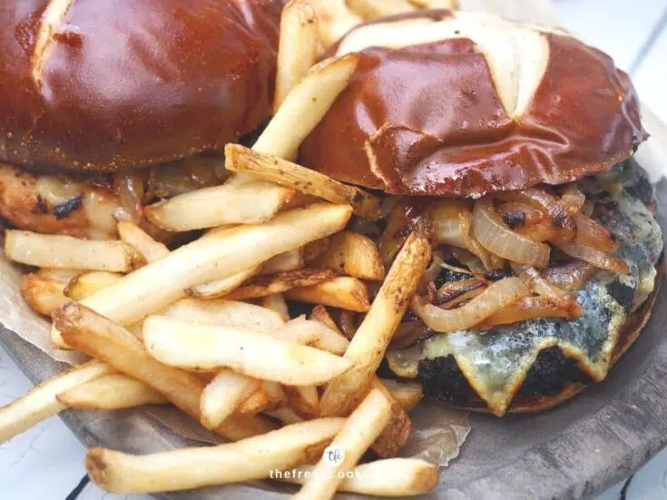 Image for The Best Bison Burger Recipe with Caramelized Onions