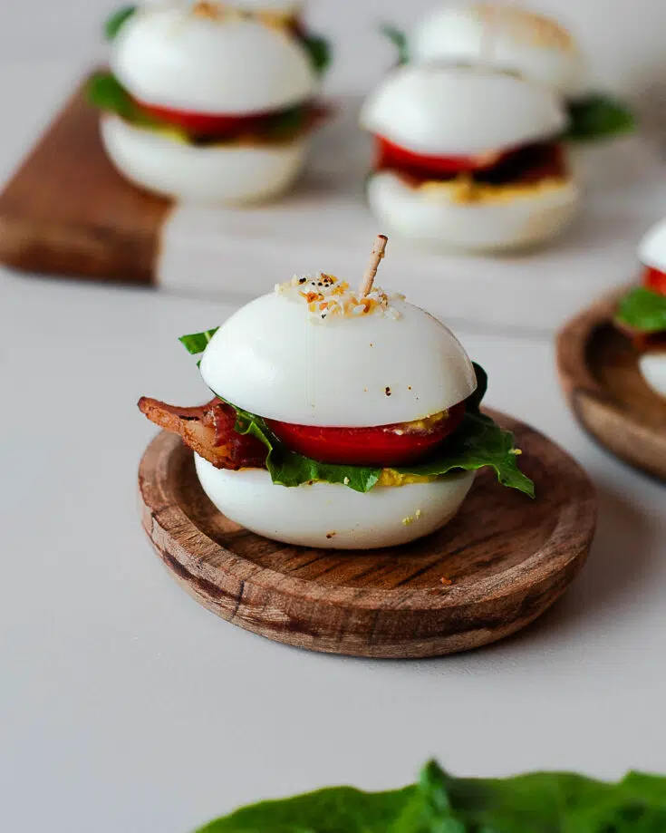 Image for BLT Egg Sliders Recipe (Fun Twist on Deviled Eggs!)